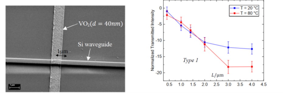 The figure shows a SEM micrograph of a photonic waveguide switch of type 2