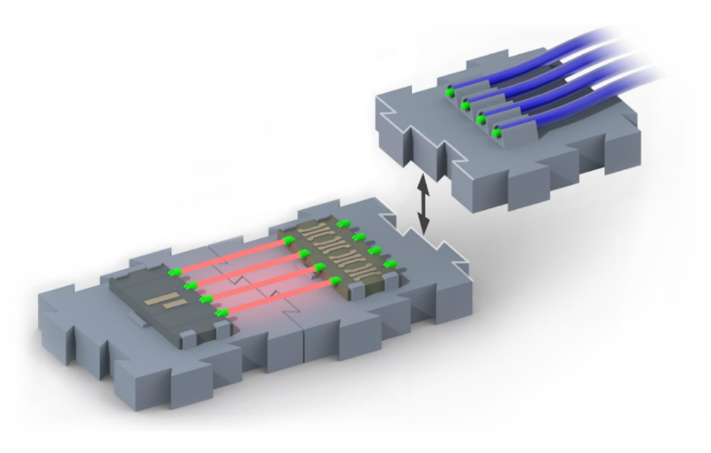 Pluggable Single-Mode Chip-Chip Connections 